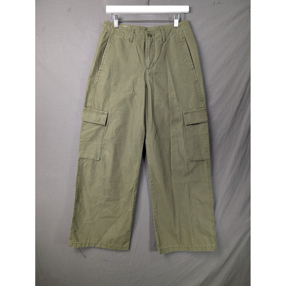 Levis Womens Loose Cargo Pants Olive Green High Rise Wide Leg Big E